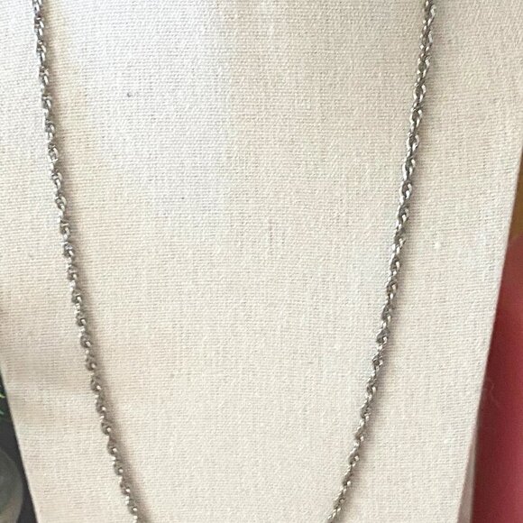 😃 $4 ADD-ON 😃 24" unisex silver rope chain necklace EUC - Picture 3 of 5